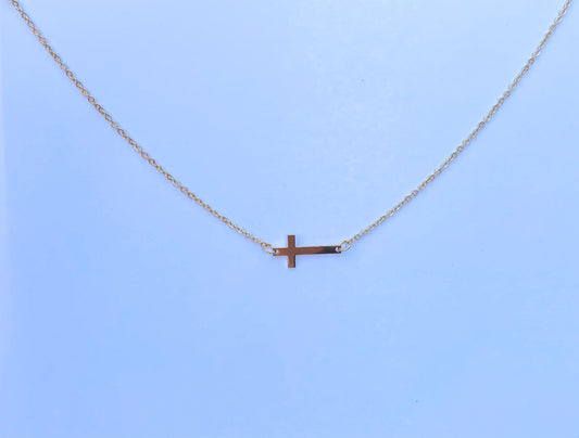 Simple Silver/Gold plated cross necklace, affordable christian jewelry, sideways cross necklace, perfect christian, baptism, birthday gift